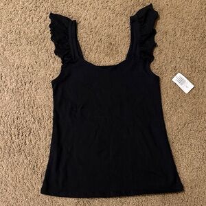 Torrid Black Lace Ruffle Tank Top